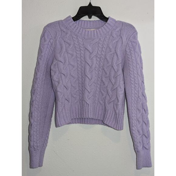Sincerly Jules Sweaters - Cable Knit Lavender Cozy Crop Sweater Sincerely Jules Size S